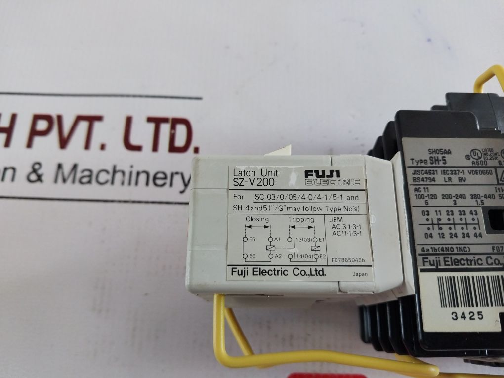 Fuji Electric Sh-5/V Latch Unit/Relay With Sh-5