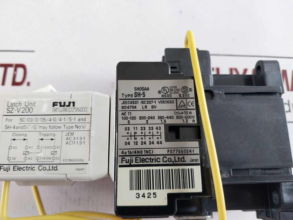Fuji Electric Sh-5/V Latch Unit/Relay With Sh-5