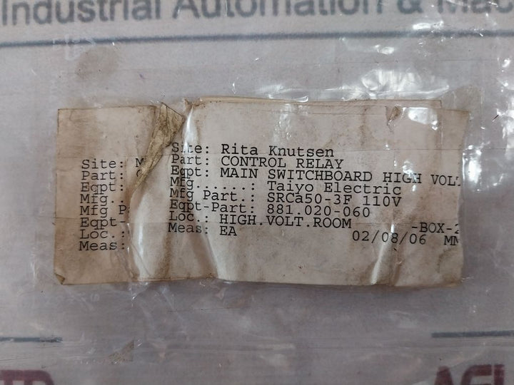 Fuji Electric Srca50-3F Auxiliary Relay