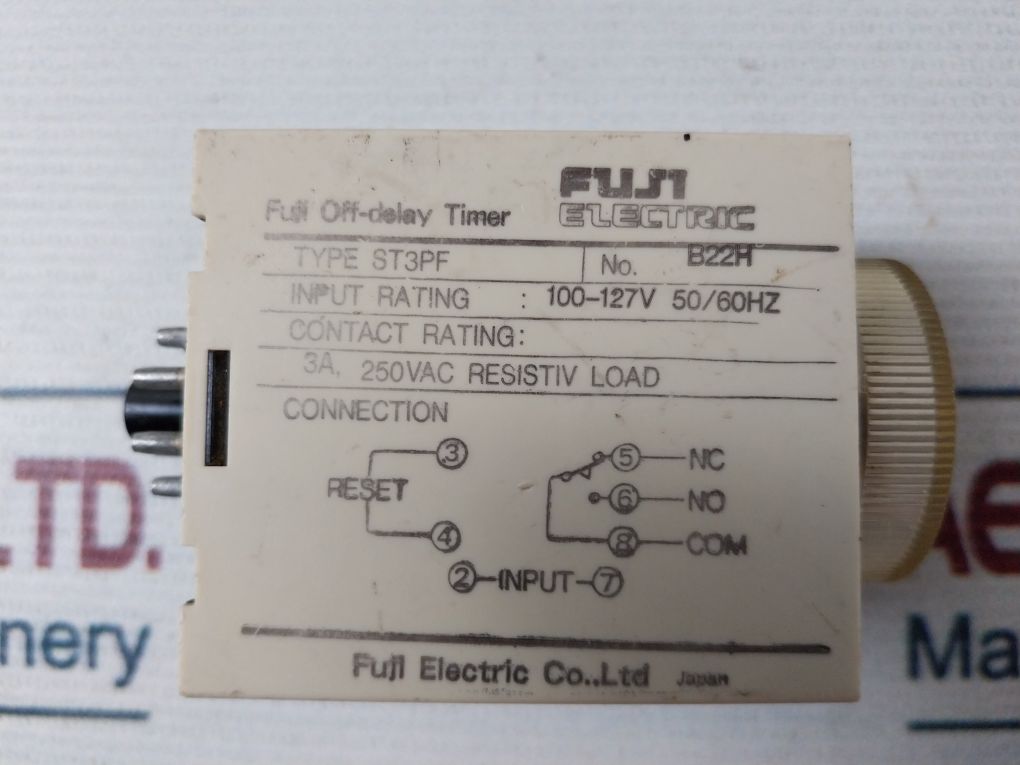 Fuji Electric St3Pf Off-delay Timer 3A 250 Vac 0-5 Sec