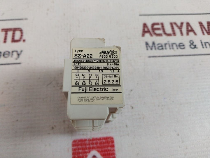 Fuji Electric Sz-a22 Auxiliary Contact Block Ac11
