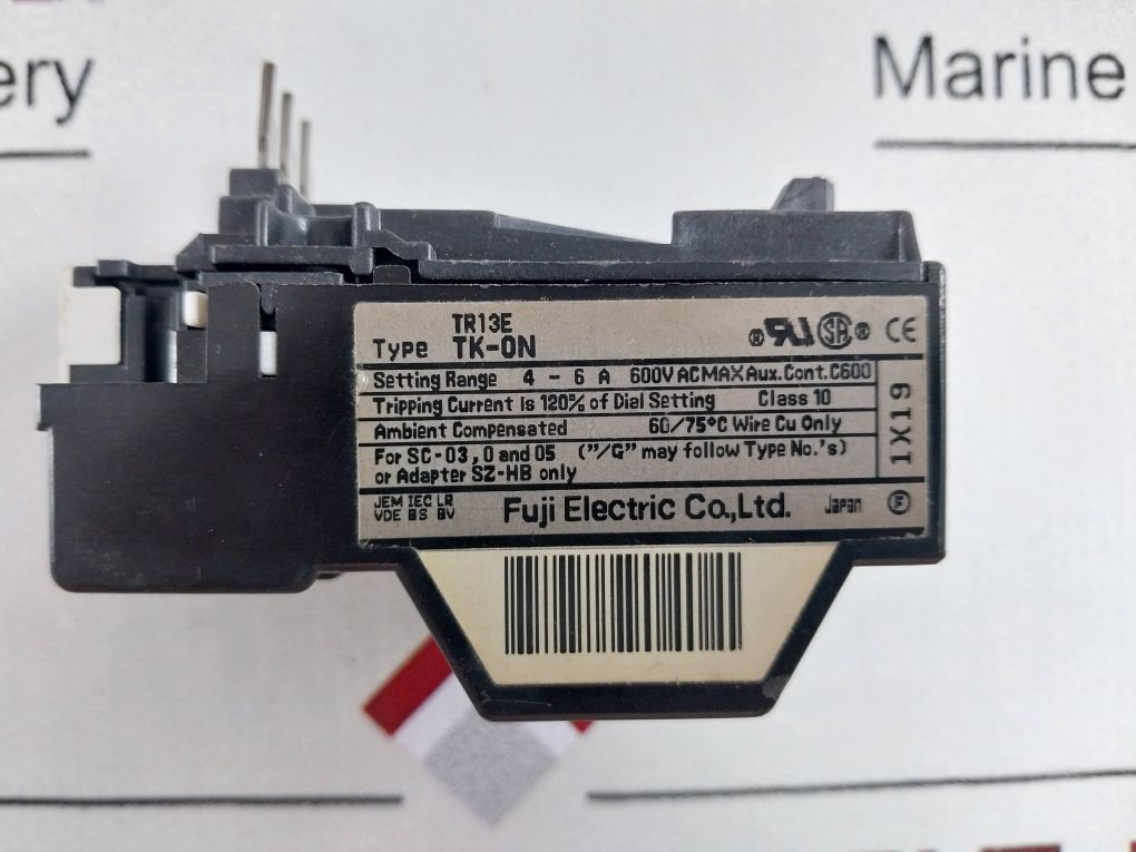 Fuji Electric Tk-0N Thermal Overload Relay Tr13E 4-6A