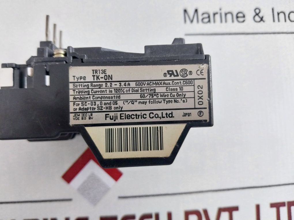 Fuji Electric Tk-on/Tk-0N Overload Relay Tr13E 2.2-3.4 A