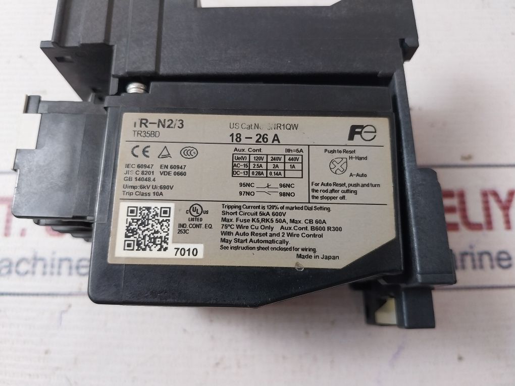 Fuji Electric Tr-n2/3 Thermal Overload Relay 5A