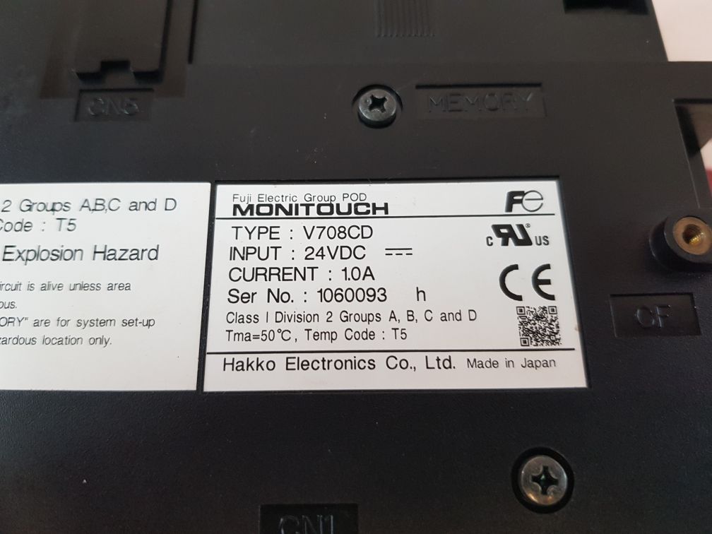 Fuji Electric V708Cd Touchscreen