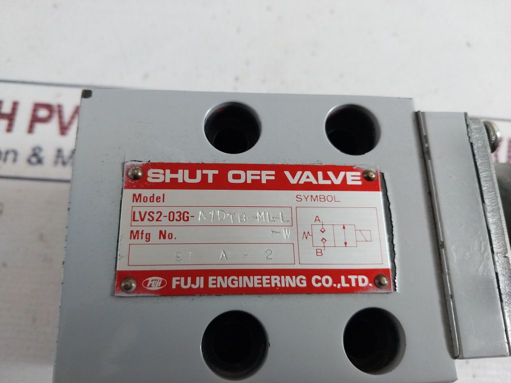 Fuji Engineering Lvs2-03G-a1Dtb-ml-l-w Shut Off Valve
