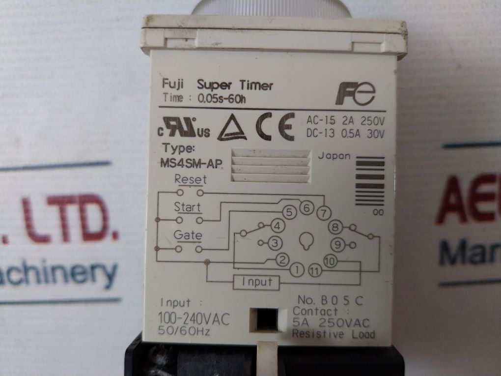 Fuji Electric Ms4Sm-ap Super Timer 0.05S-60H 100-240Vac 50/60Hz