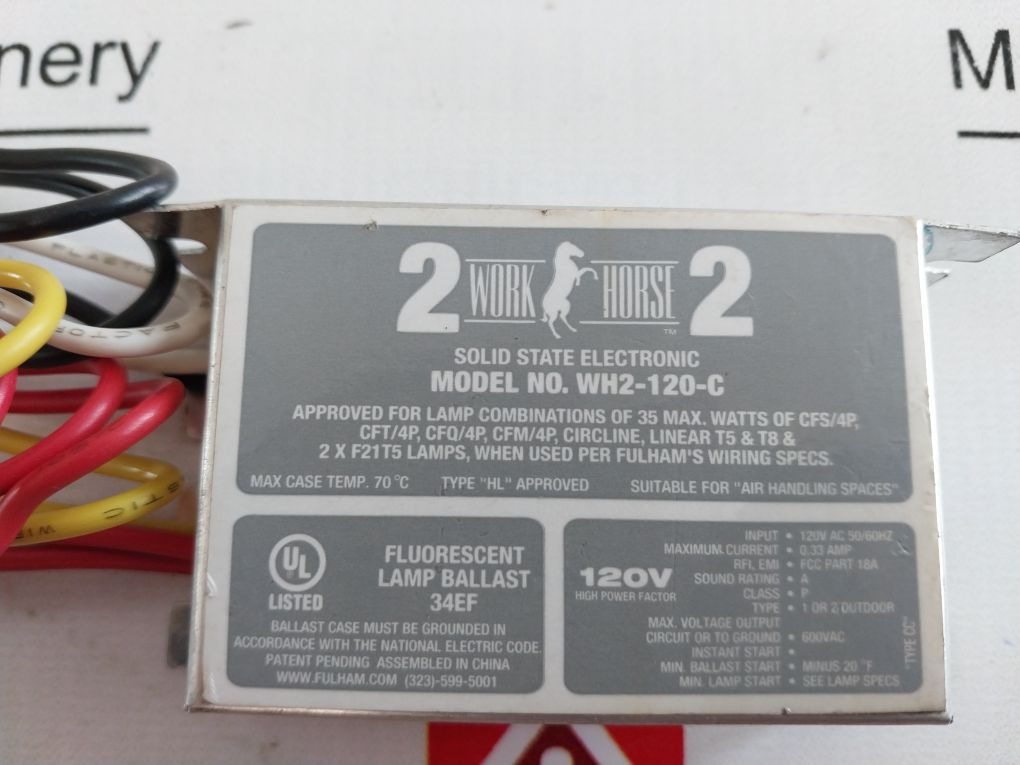 Fulham Wh2-120-c Fluorescent Lamp Ballast 34Ef 