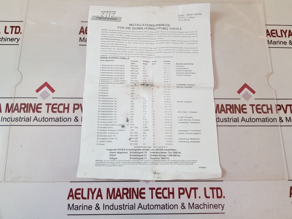 Funke+Huster Yl5/A/24Vdc Huster Strobe With Sounder
