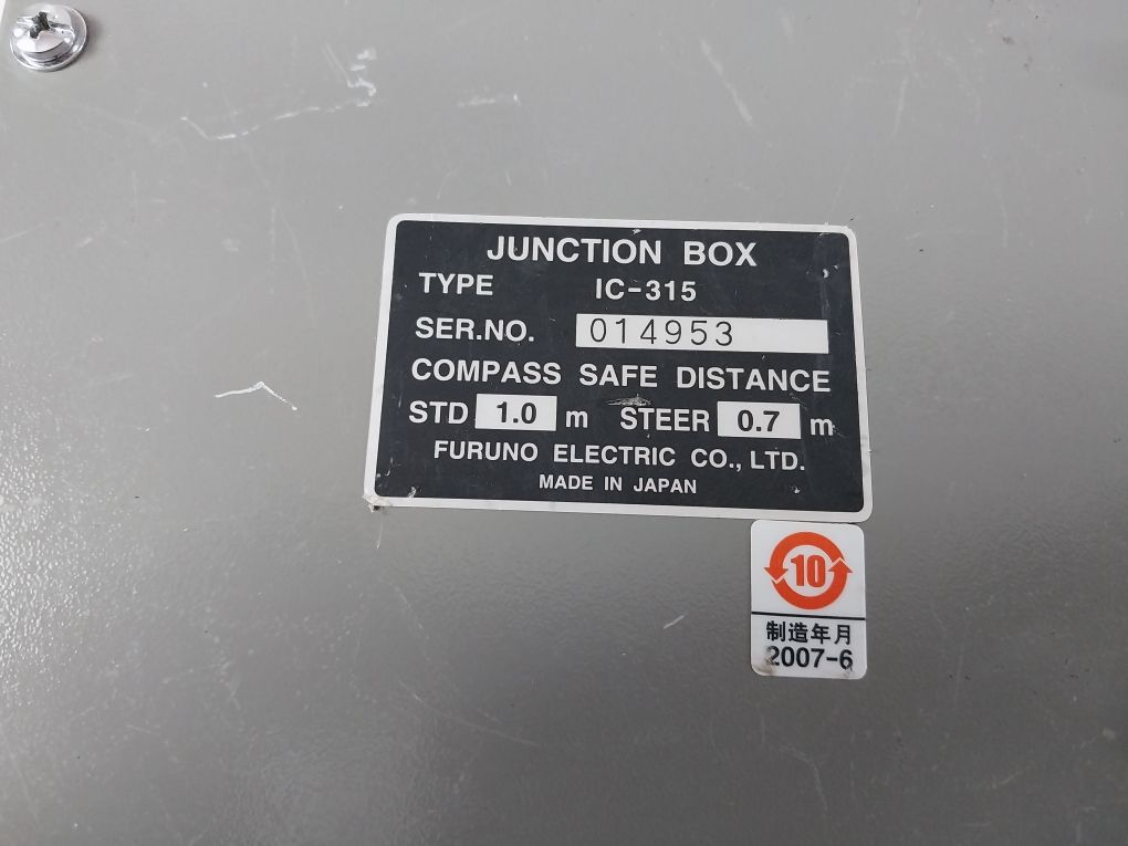  Furuno Electric Ic-315 Junction Box With Ic-306 Alarm Unit