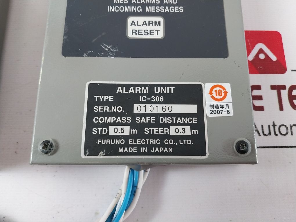  Furuno Electric Ic-315 Junction Box With Ic-306 Alarm Unit