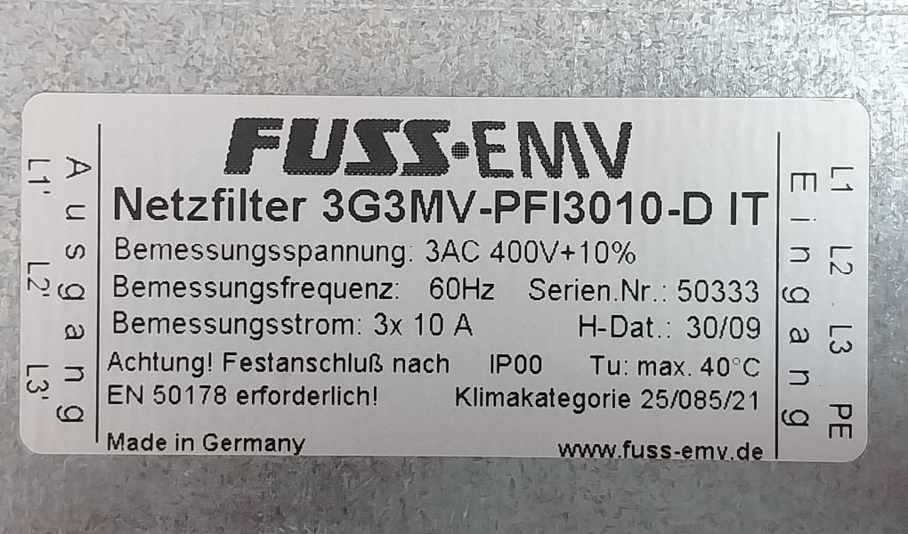Fuss-emv 3G3Mv-pfi3010-d It Filter Ip00 9655537