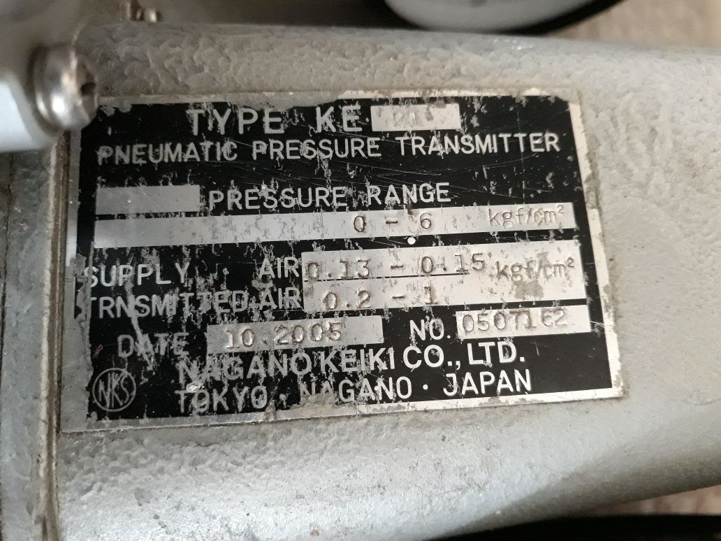 Nagano Keiki Ke 21 Pneumatic Pressure Transmitter