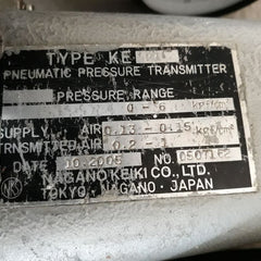 Nagano Keiki Ke 21 Pneumatic Pressure Transmitter