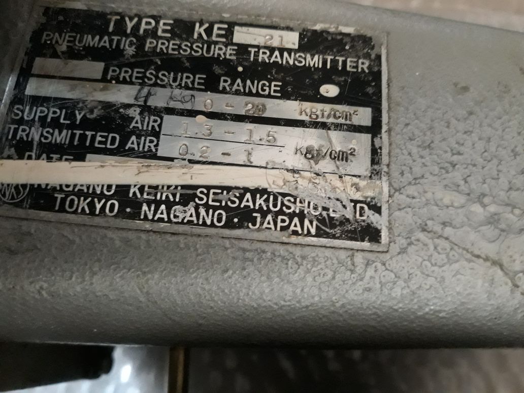 Nagano Keiki Ke 21 Pneumatic Pressure Transmitter