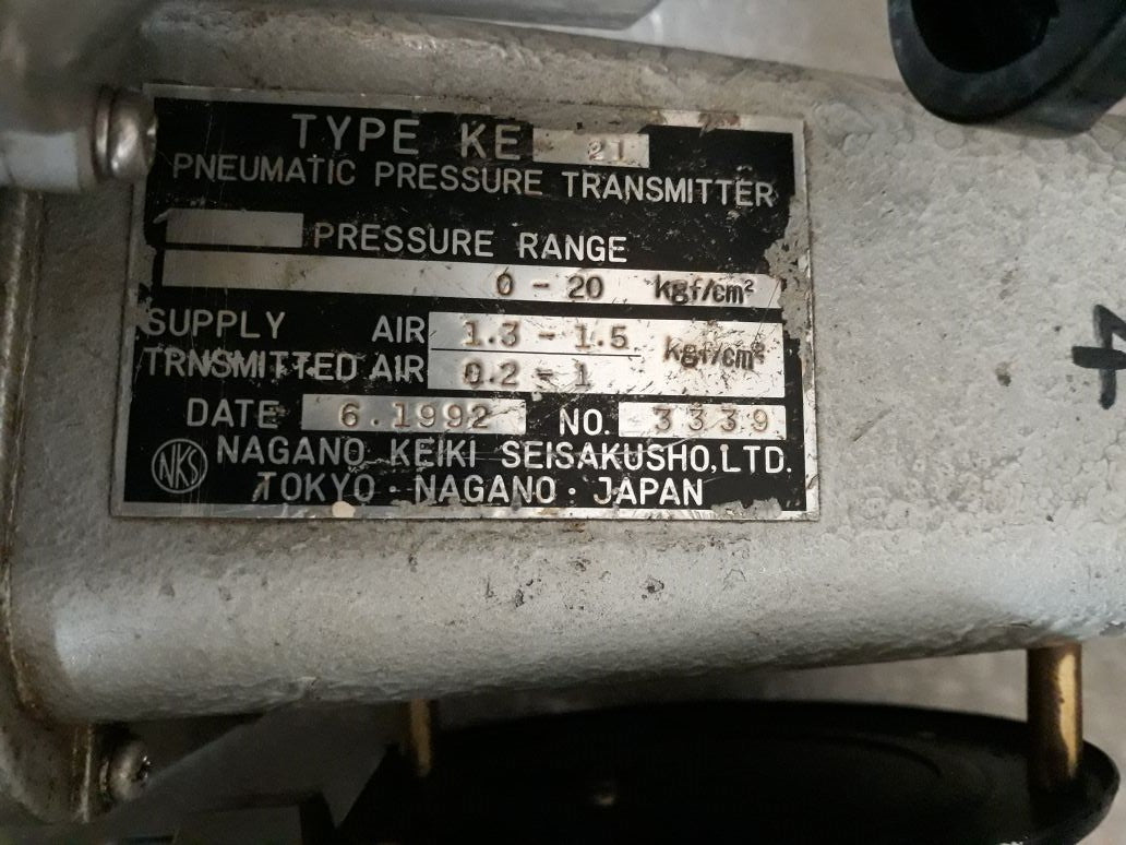 Nagano Keiki Ke 21 Pneumatic Pressure Transmitter