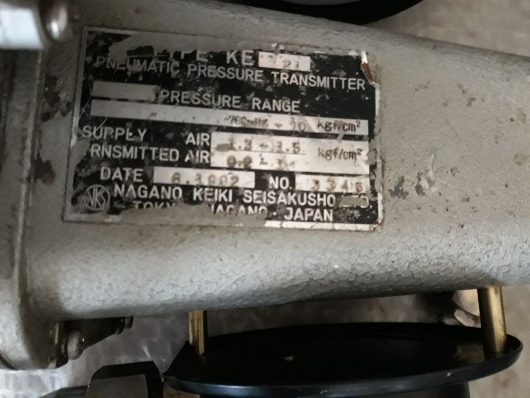 Nagano Keiki Ke 21 Pneumatic Pressure Transmitter