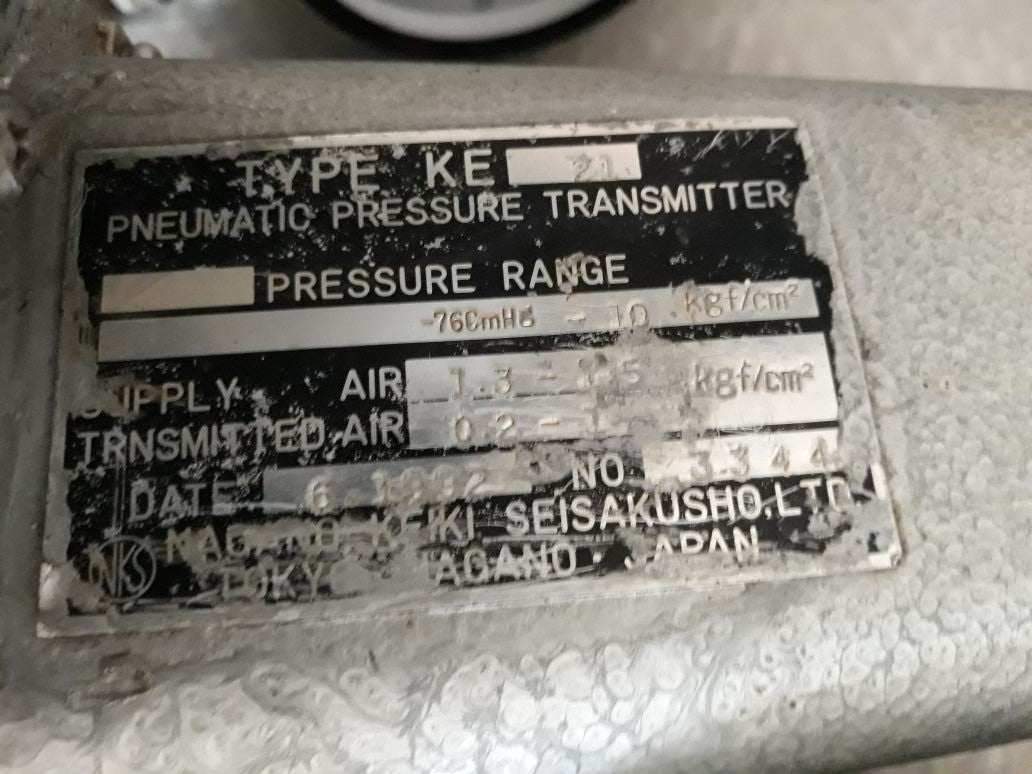 Nagano Keiki Ke 21 Pneumatic Pressure Transmitter