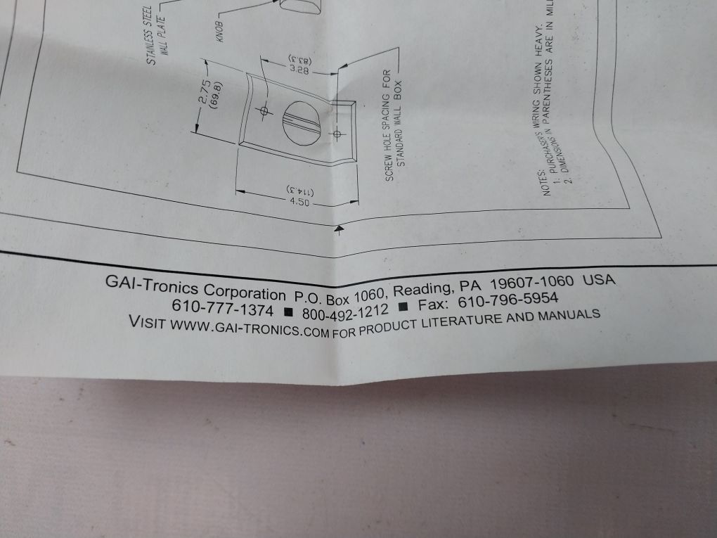 Gai-tronics 12506-001 Remote Speaker Volume Kit Rev. A