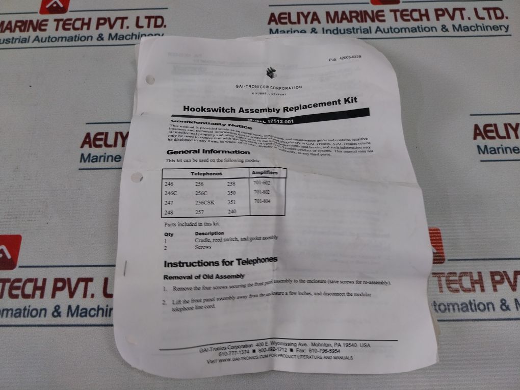 Gai-tronics 12512-001 Hookswitch Assembly Replacement Kit