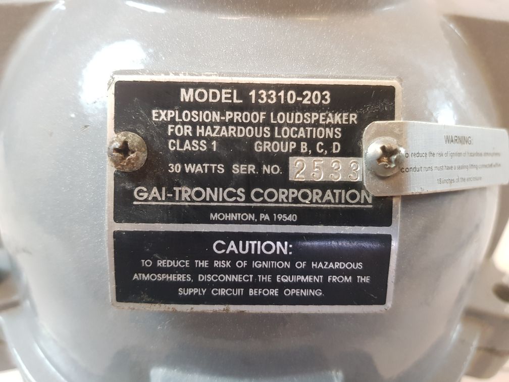 Gai-tronics 13310-203 Explosion Proof Driver Speaker
