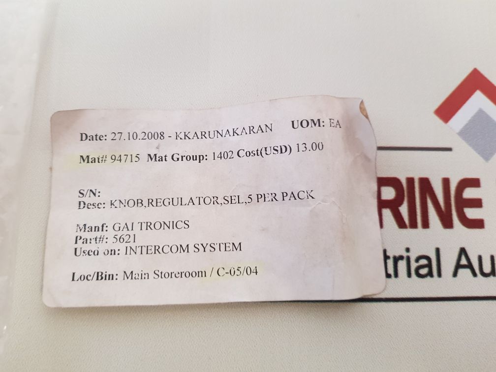 Set of 15x Gai-tronics 5621-001 rotary switch knob