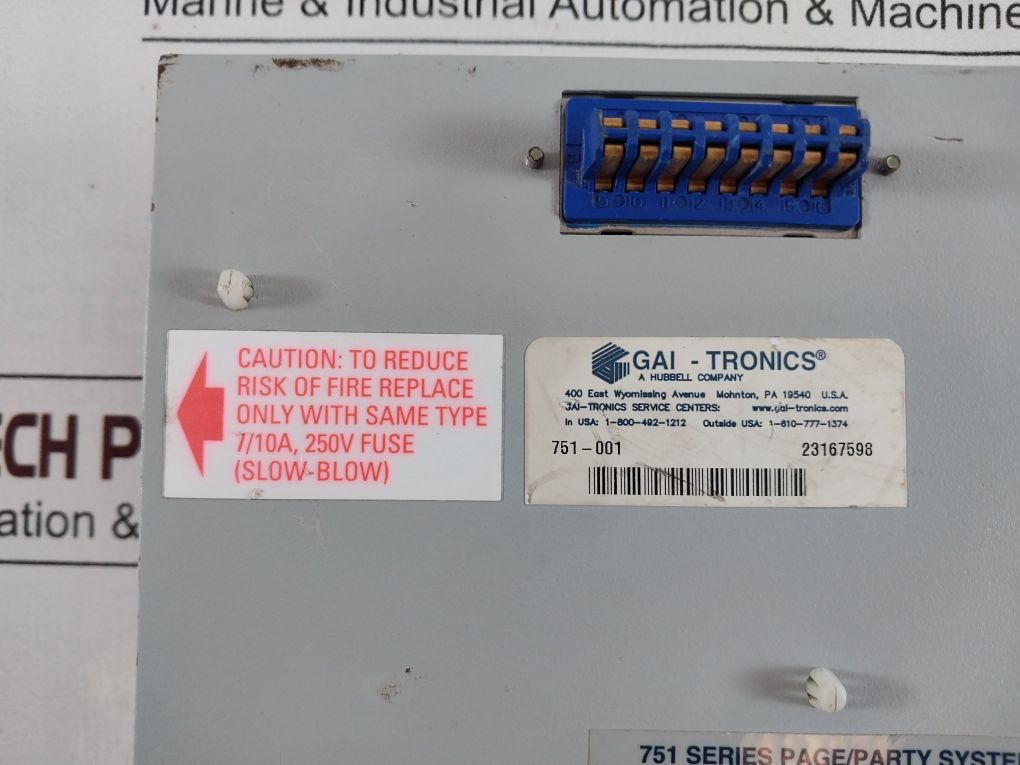 Gai-tronics 751-001 Page/Party System Amplifier With 69701-010 Pcb