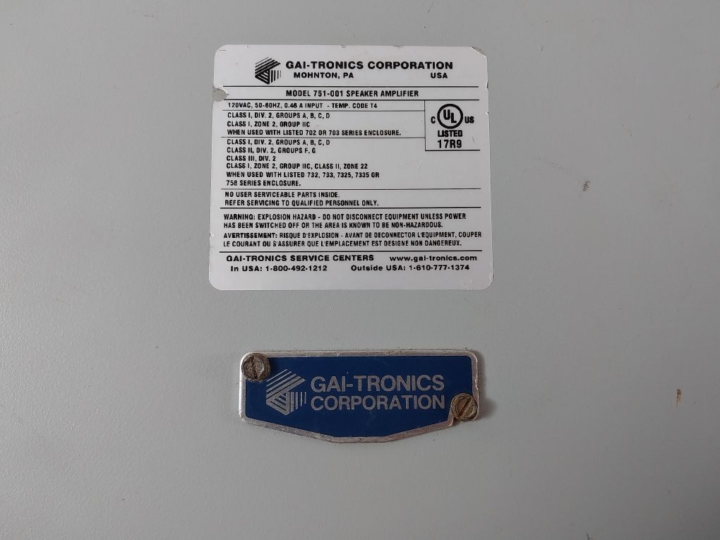 Gai-tronics 751-001 Speaker Amplifier 