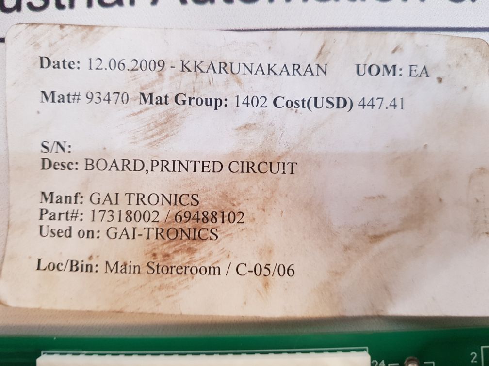 Gai Tronics 17318-003 Printed Circuit Board