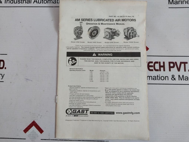 Gast K208 Repair Kit