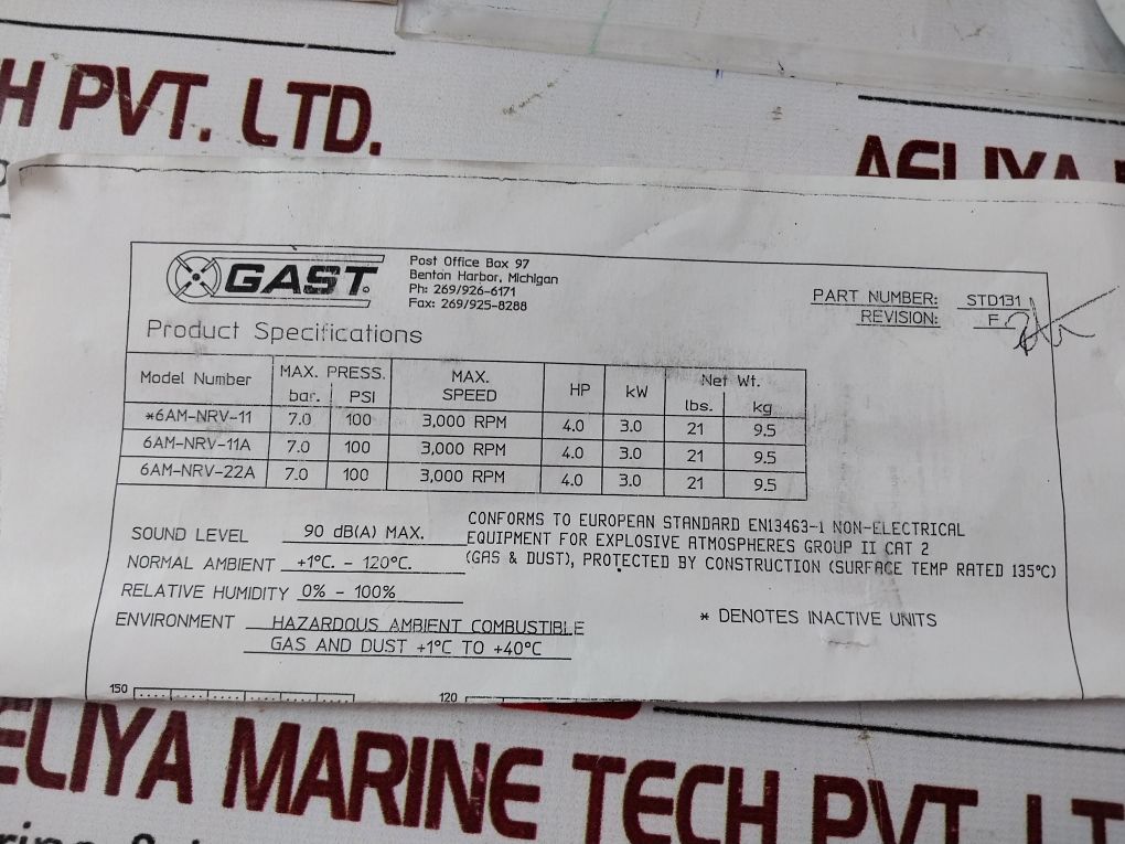 Gast R-ad665 Air Motor