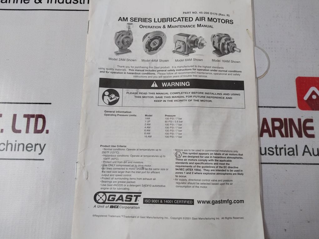 Gast R-ad665 Air Motor