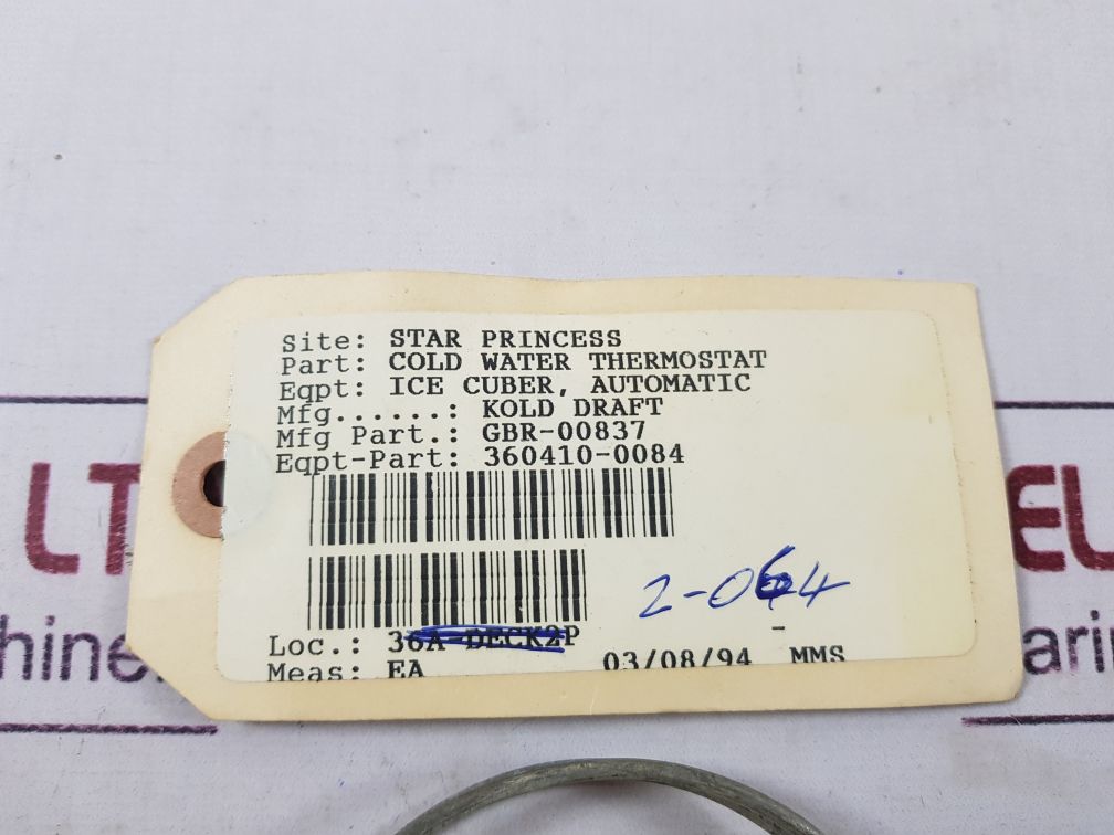 Gbb-00837 Cold Water Thermostat 00837