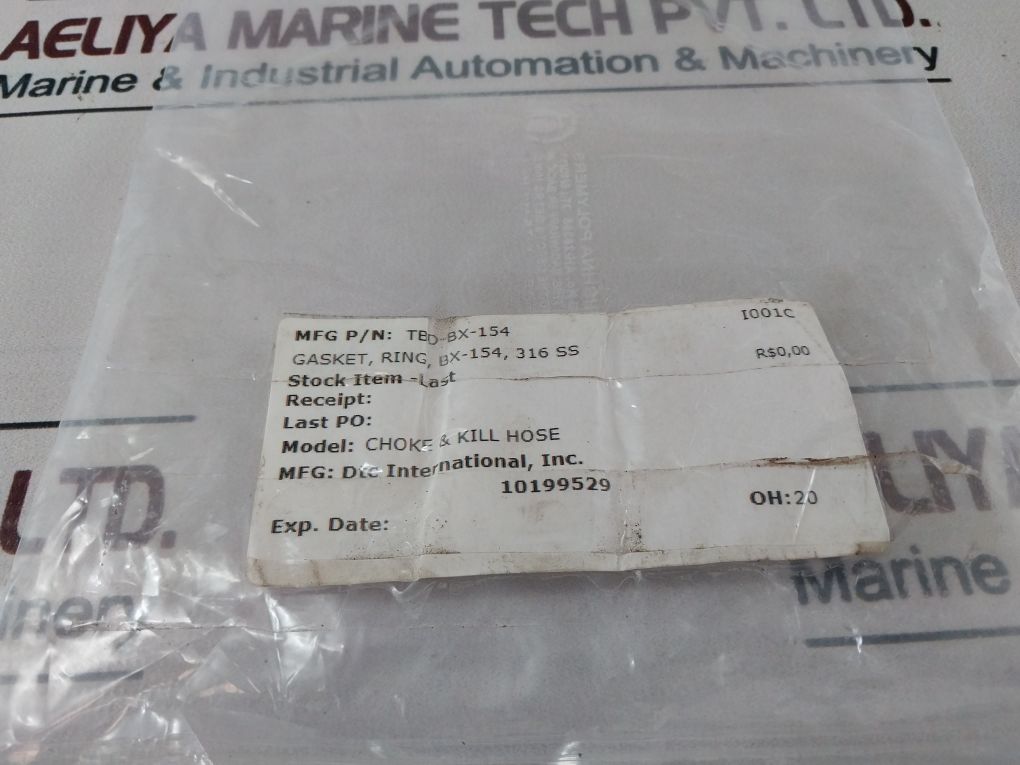Gcl 6A-1778 Gasket Ring Bx-154,316 Ss Tbd-bx-154