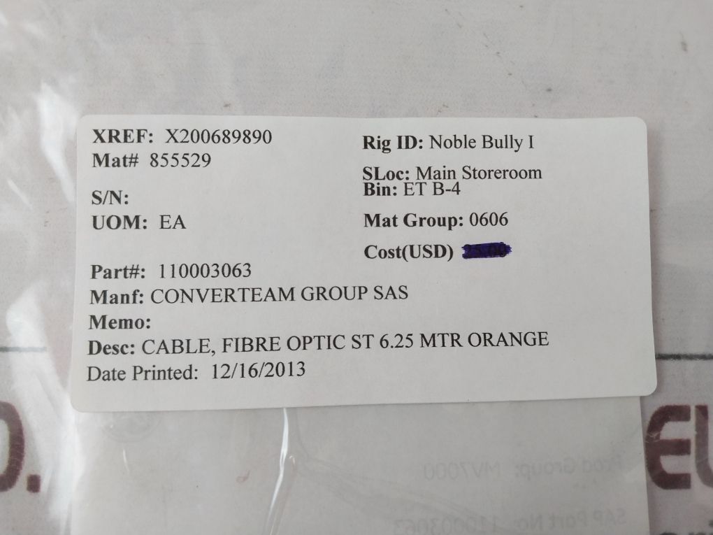 Ge 110003064 Fibre Optic Cable St 6.25M Orange St-st Simplex 62.5/125