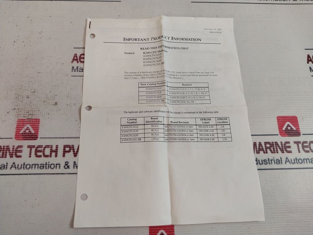 Ge Fanuc Ic693Cpu331-bb Cpu Module Series 90-30