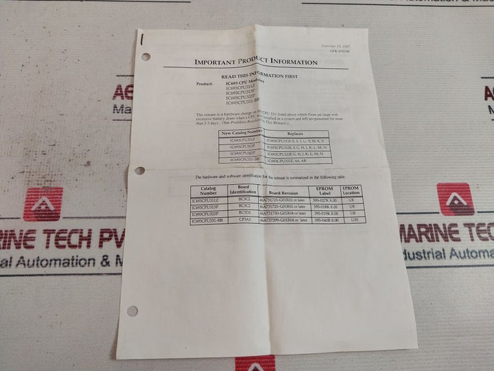 Ge Fanuc Ic693Cpu331-bb Cpu Module Series 90-30