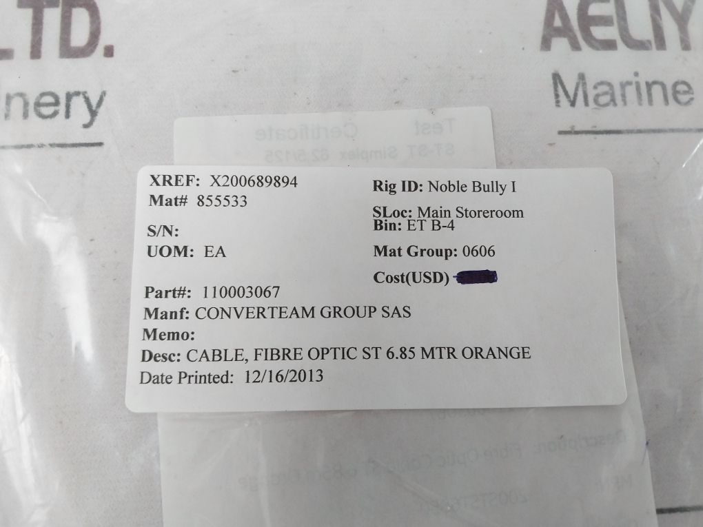 Ge Fibre Optic Cable St 6.85M Orange 200Stst6850