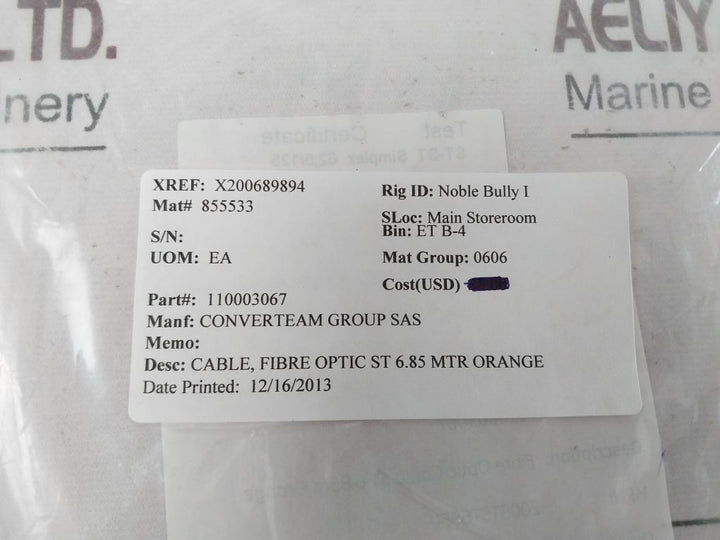 Ge Fibre Optic Cable St 6.85M Orange 200Stst6850