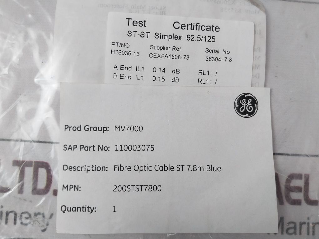 Ge Fibre Optic Cable St 7.8M Blue St-st Simplex 62.5/125