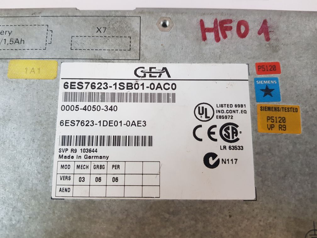 Gea 6Es7623-1Sb01-0Ac0 Operator Panel 6Es7623-1De01-0Ae3 