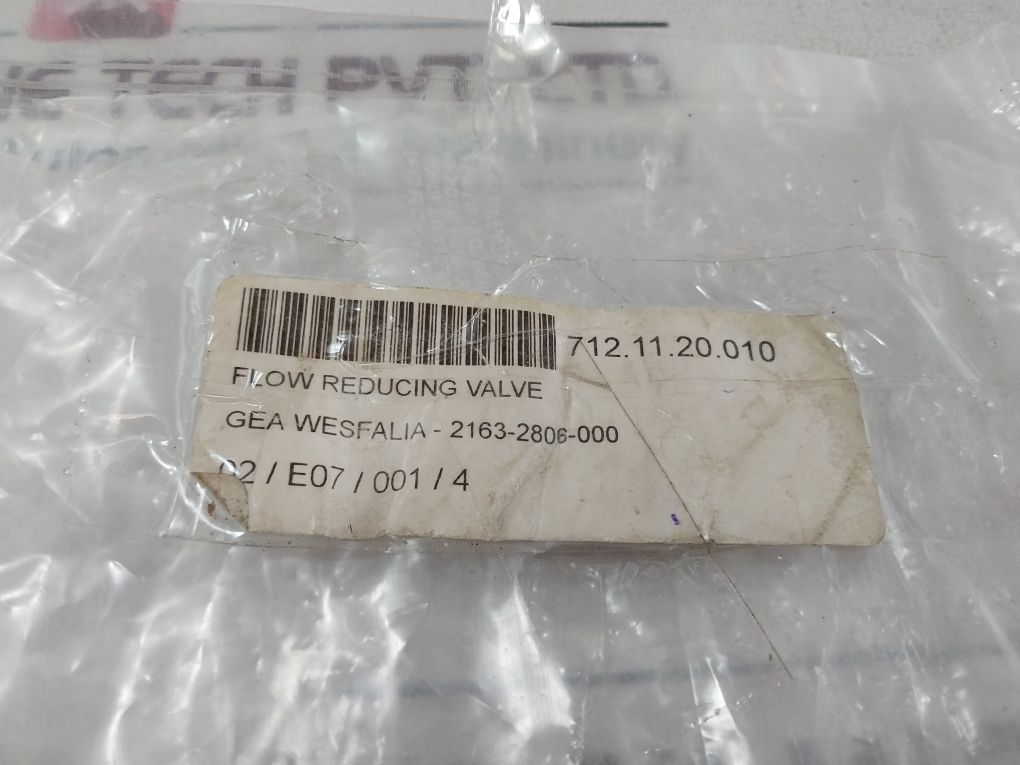 Gea Westfalia 2163-2806-000 Flow Reducing Valve