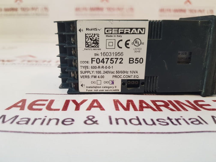 Gefran 600-r-r-0-0-1 Temperature Controller VersFw 4.00