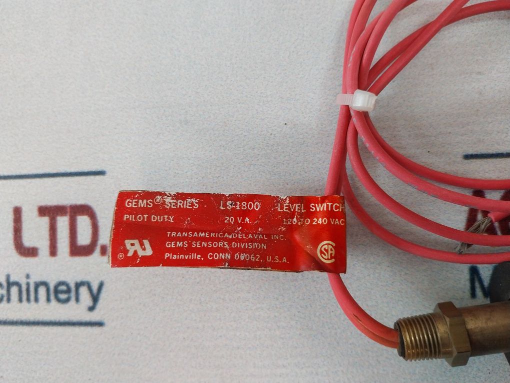 Gems Ls-1800 Single Point Level Switch 120-240 Vac
