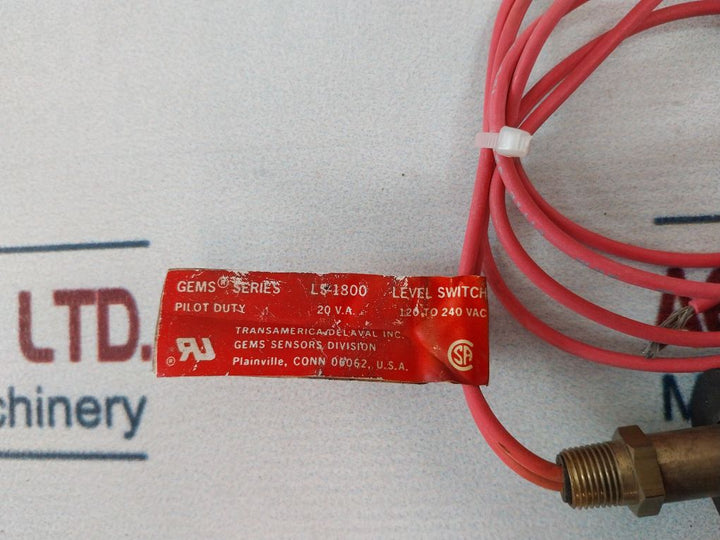 Gems Ls-1800 Single Point Level Switch 120-240 Vac