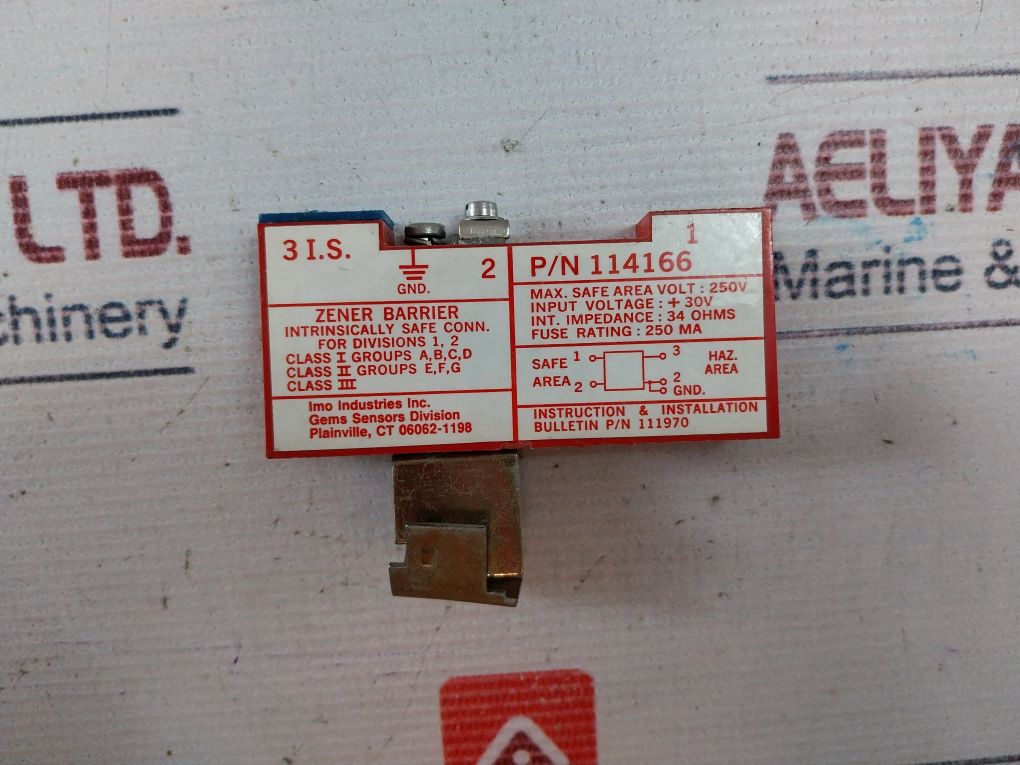 Gems Sensor 114166 Signal Return Barrier 250V