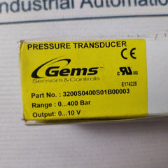 Gems Sensors & Controls 3200S0400S01B00003 Pressure Transducer 12-32 Vdc