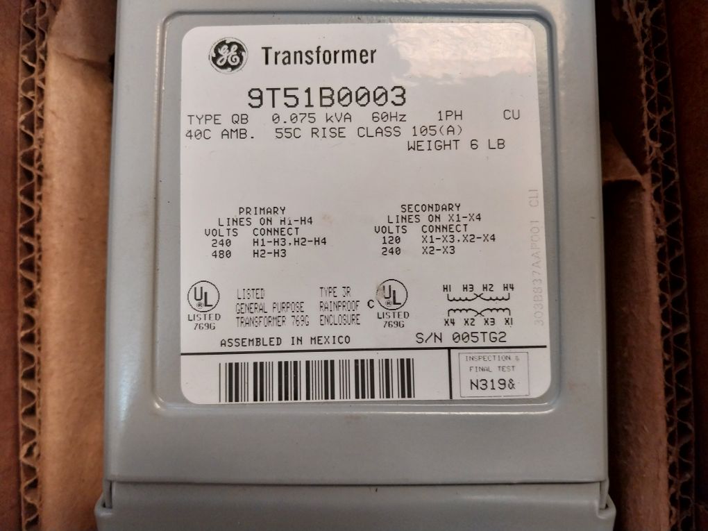 General Electric 9T51B0003 Transformer