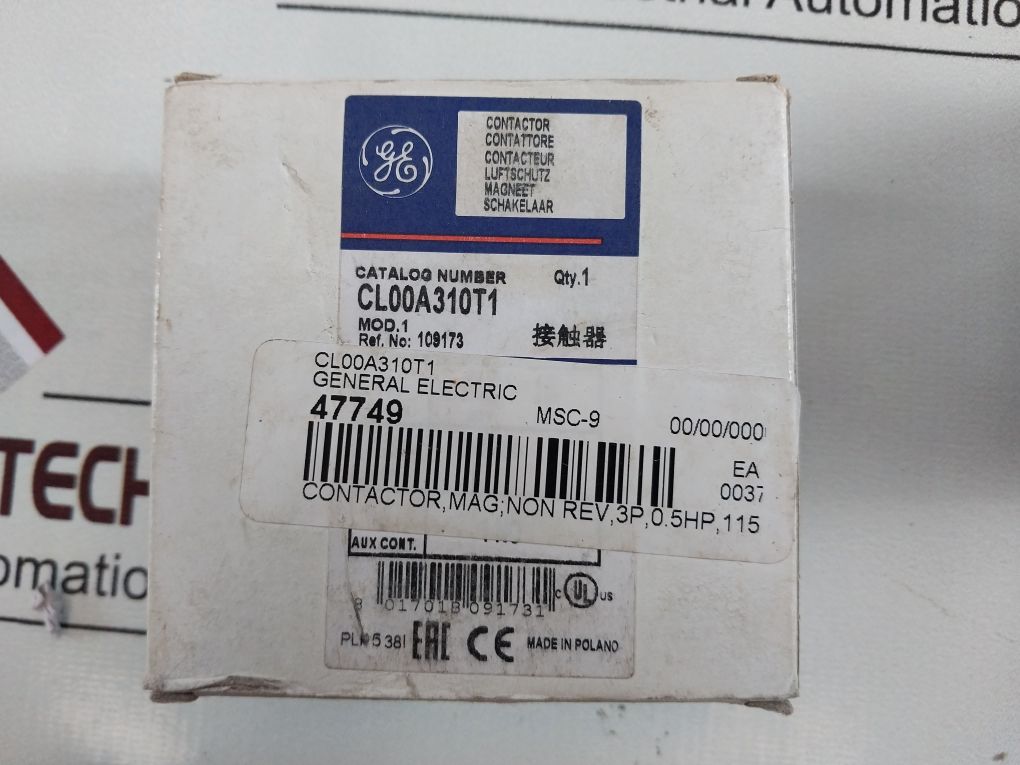 General Electric Cl00A310T1 Contactor 25A 600V Ac Max
