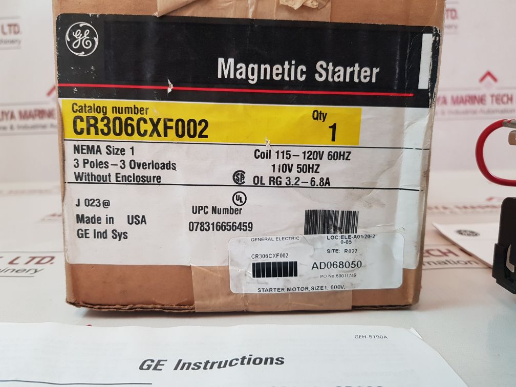General Electric Cr306Cxf002 Full Voltage Starter
